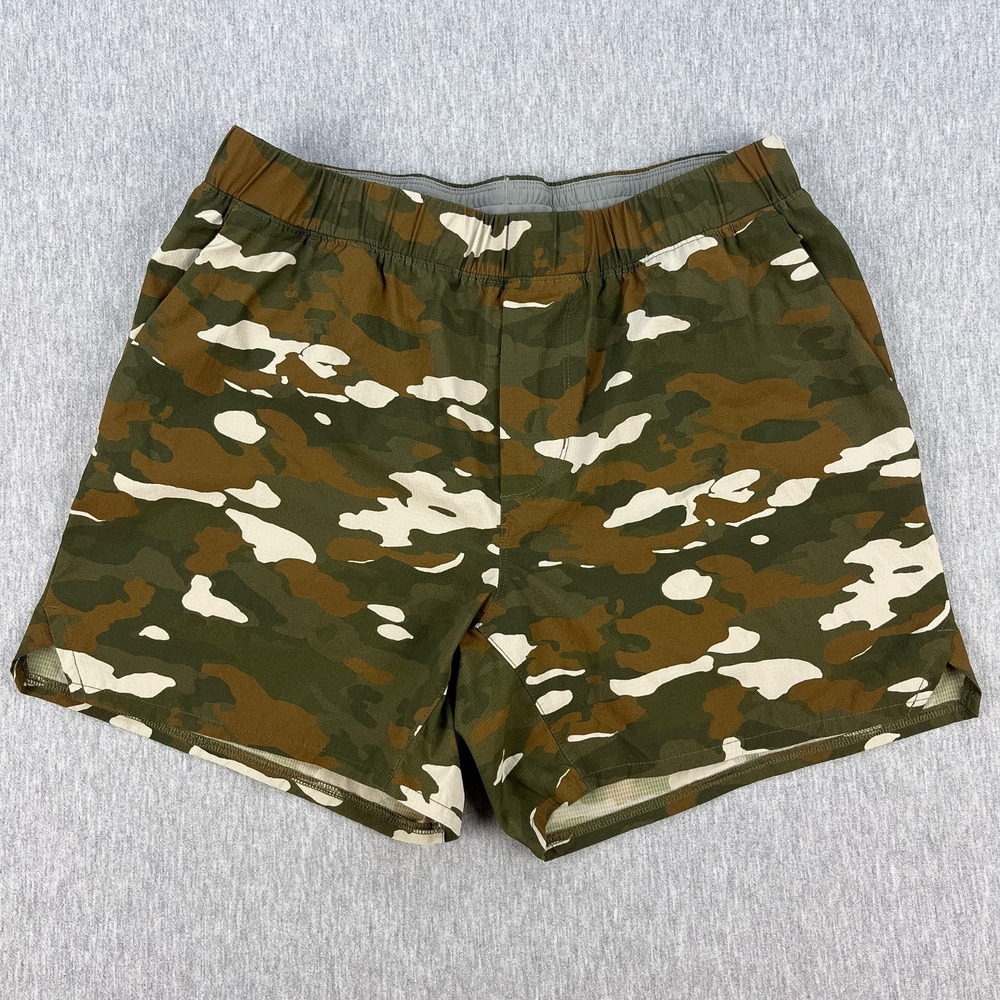 Proof Seven Sport Shorts Mens M LIned Brown Sycamore Camo 5" Inseam Ripstop